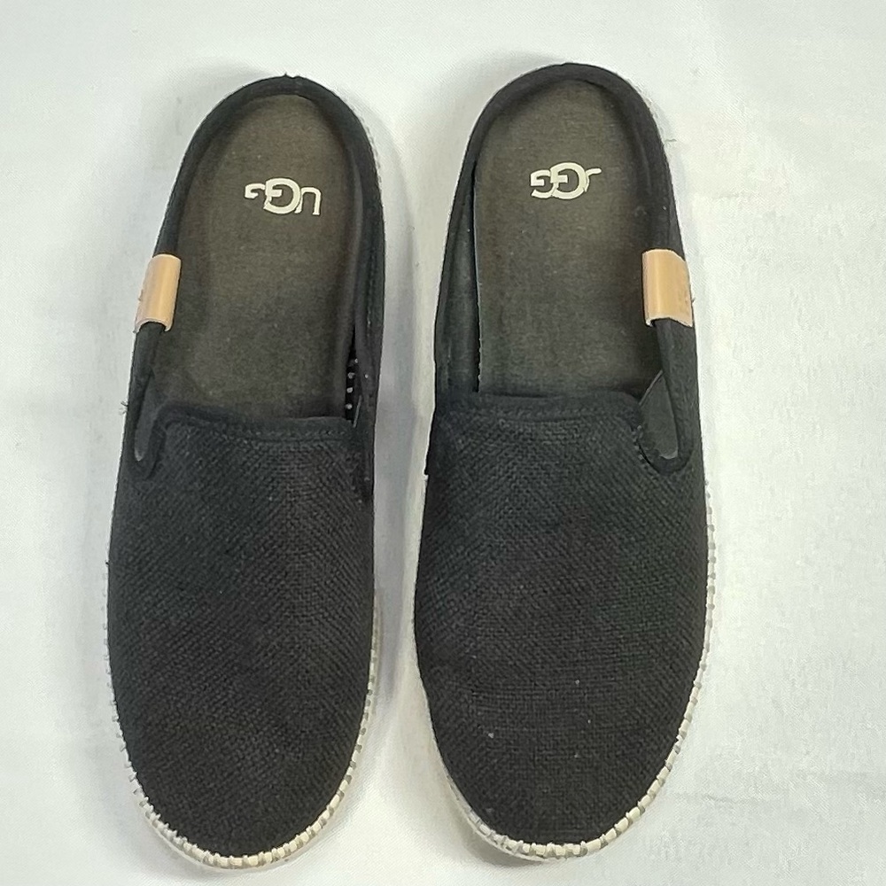 Ugg Womens Delu Black Woven Flat Slip-On Sneakers Shoes Size  7 Medium 1125093 - Picture 6 of 9